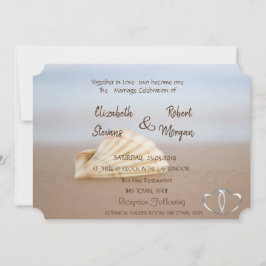 Beach Seashell , Herz-Hochzeit-Einladung Einladung