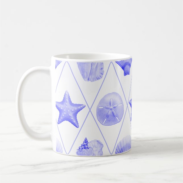 Beach Seashell Pattern Kaffeetasse (Links)