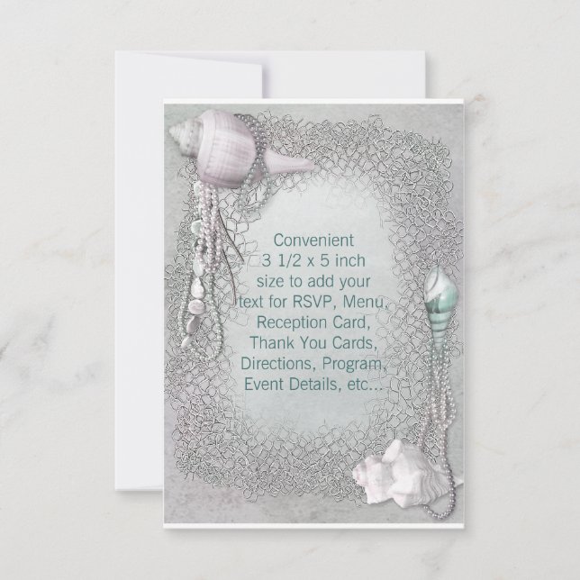 Beach Seashells Beach Wedding UAWG Einladung (Vorderseite)