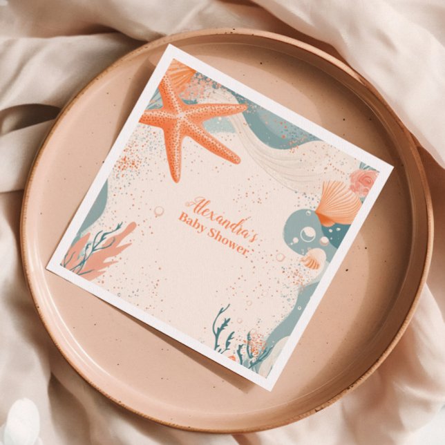 Beach Seashells Elegant Baby Dusche Serviette (Von Creator hochgeladen)