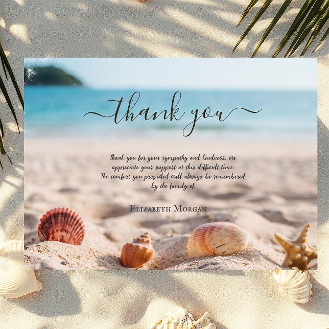 Beach Seashells Foto Feier des Lebens Dankeskarte (Von Creator hochgeladen)