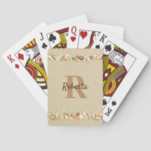 Beach Seashells Monogram Spielkarten
