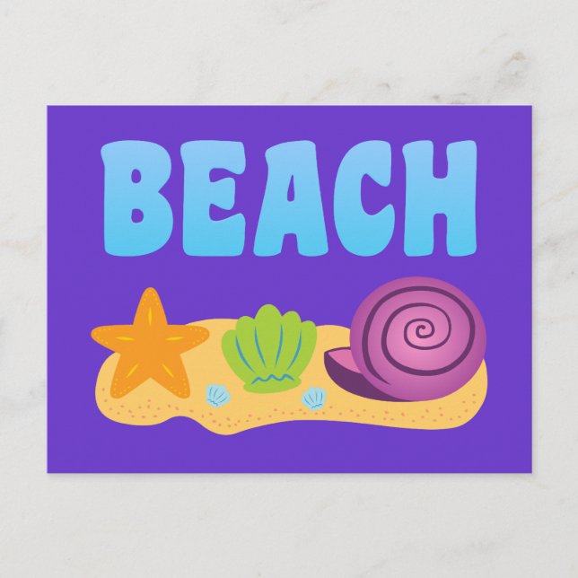Beach Seashells Postkarte (Vorderseite)