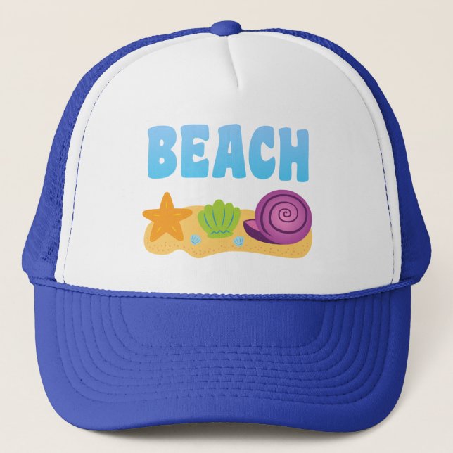 Beach Seashells Truckerkappe (Vorderseite)