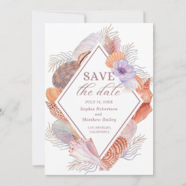 Beach Seashells Wasserfarben Coastal Chic Hochzeit Save The Date