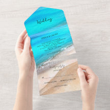 Beach Seaside 3 in 1. Einladung zur Hochzeit