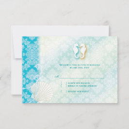 Beach Seepferd Türkis Wedding RSVP