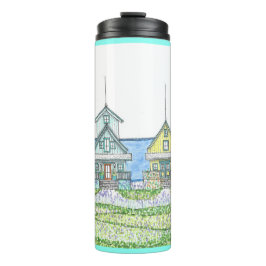 Beach Shack Life 1; Thermal Tumbler; Cyan Thermosbecher