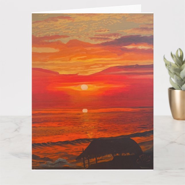 Beach Shack, Original von Gary Poling Karte (Kleine Pflanze)