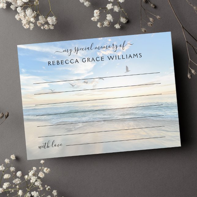 Beach Share A Memory Foto Beerdigung Postkarte (Beach Share a Memory Card)