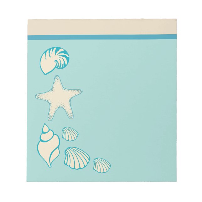 Beach Shells Starfish Seashell Bloc-notes Cadeau (Devant)