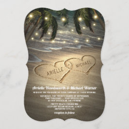 Beach Shore Herz in den Sand Hochzeitseinladungen Einladung