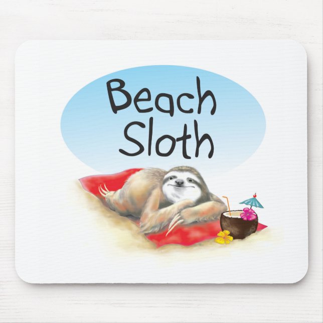 Beach Sloth Mouse Pad Mousepad (Vorne)