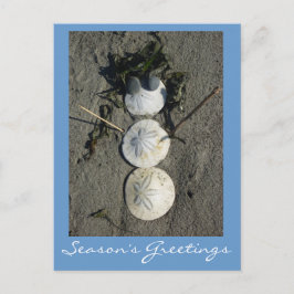 Beach Snowman Feiertagspostkarte