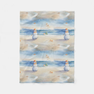 Beach Snowman Fleecedecke