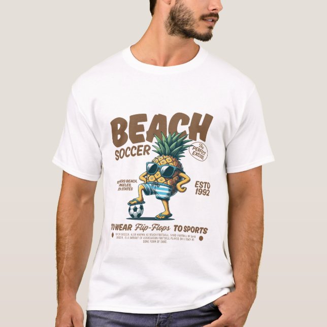 Beach Soccer und Flip Flops T-Shirt (Vorderseite)