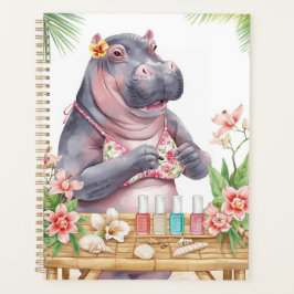 Beach Spa Hippo in Bikini Manicure Coastal Beauty