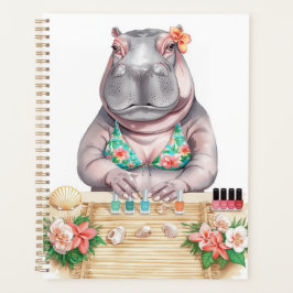 Beach Spa Hippo in Bikini Manicure Coastal Beauty