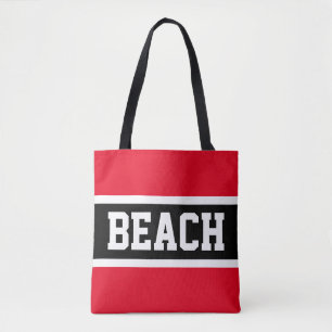 BEACH Sporty Bold Schwarz-weiße, helle Streifen Tasche