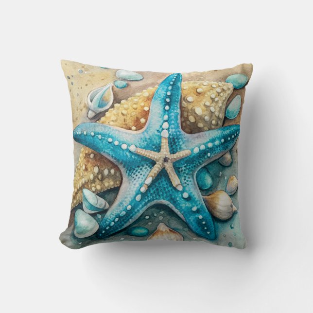 Beach Starfish and Crab Kissen (Vorderseite)