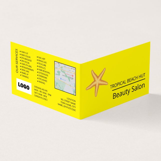 Beach Starfish, Beautician, Loyalty Card, Visitenkarten (Vorderseite)