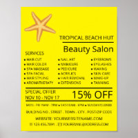 Beach Starfish, Beautician, Schönheitssalon Advert