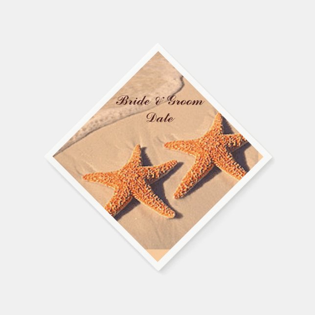 Beach Starfish Hochzeitspapier Napkins Serviette (Ecke)
