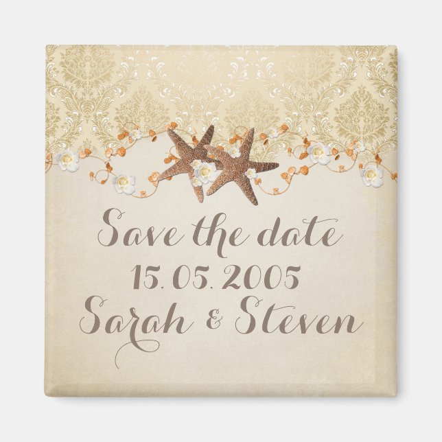 Beach Starfish Save the Date Magnet (Vorne)