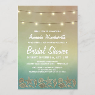 Beach Starfish Seashell Bridal Einladungen