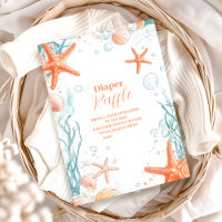 Beach Starfish & Seashells Elegantes Diapper Raffl