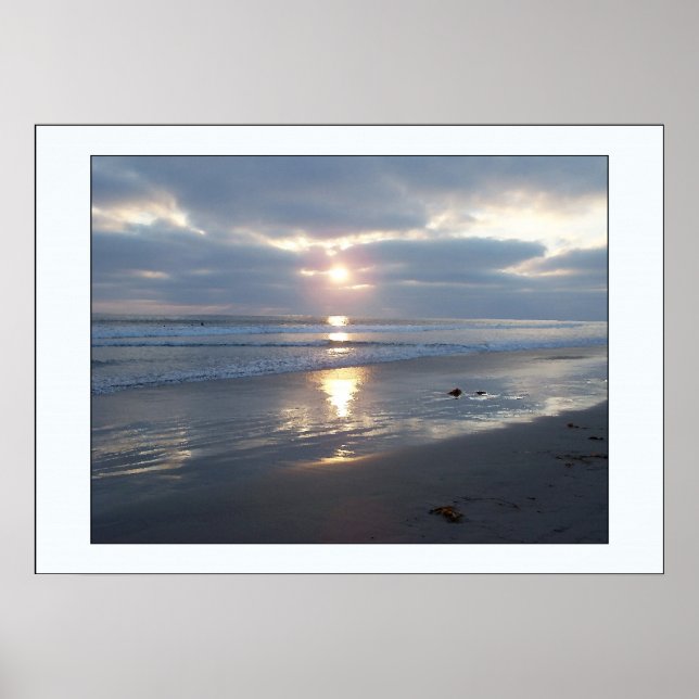 Beach Stormy Sunset Print Poster (Vorne)