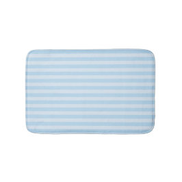 Beach Style Bath Mat Blue Stripes on Light Blue Badematte