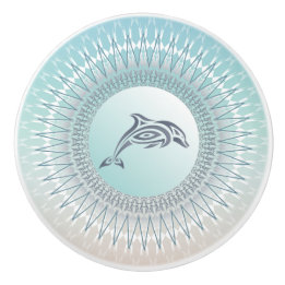 Beach Style Dolphin Mandala | Knoblauch der Kerami Keramikknauf