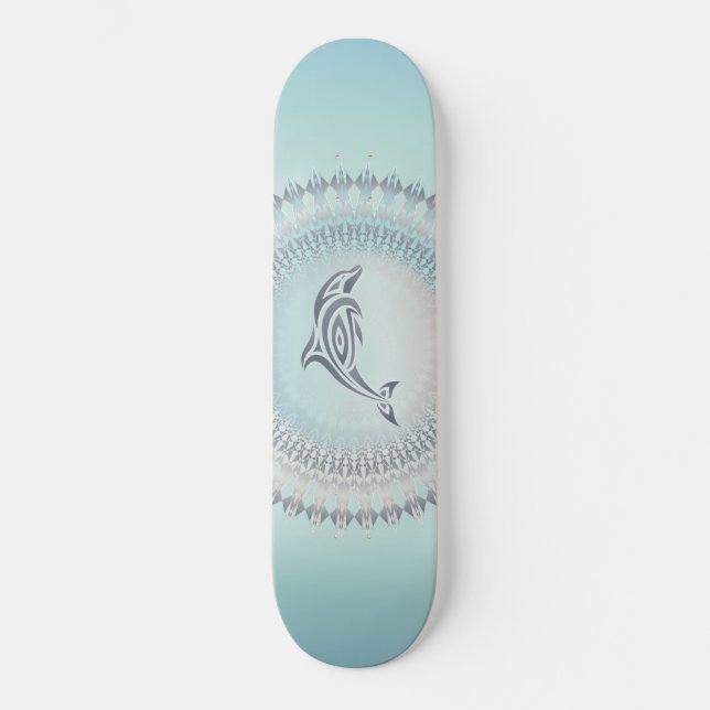 Beach Style Dolphin Mandala Küste Skateboard (Vorderseite)
