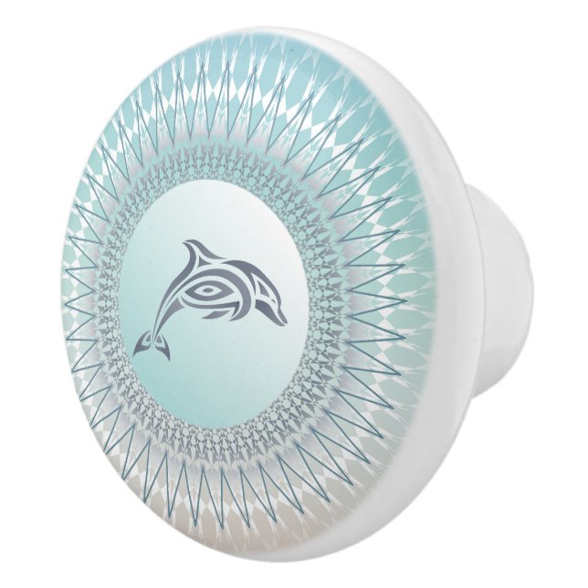 Beach Style Dolphin Mandala Küste Türkisch Keramikknauf (Rechts)