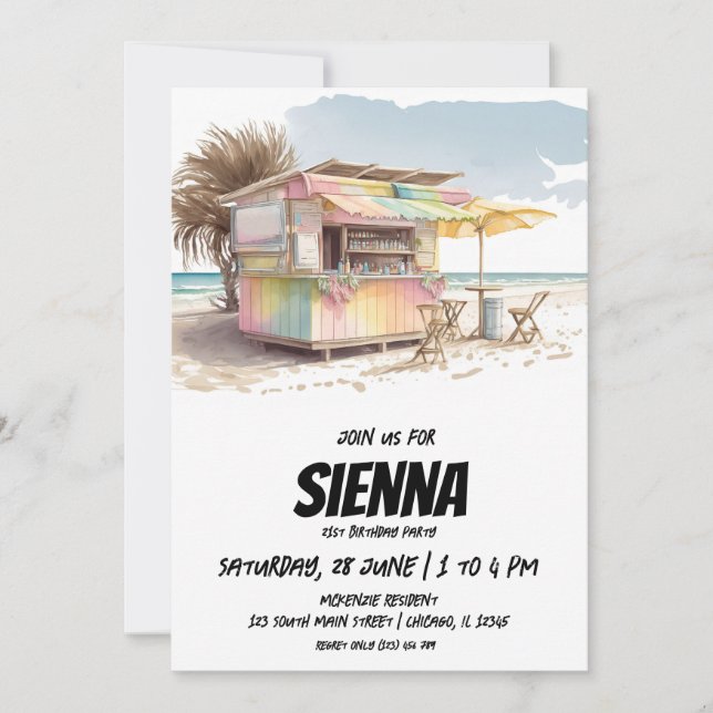 Beach Summer Party Einladung (Vorderseite)
