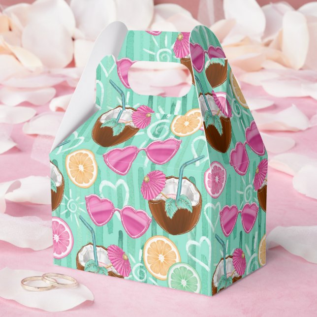 Beach Summer Pattern  Geschenkschachtel (Hochzeit)