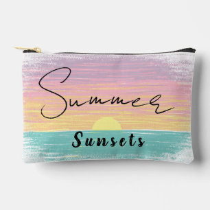 Beach Summer Sunset in Pastel Zubehörtasche