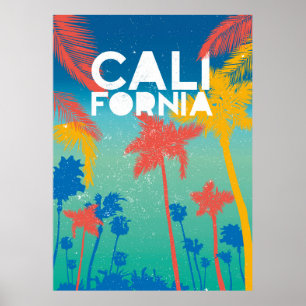 Beach Summer Theme California Poster Art