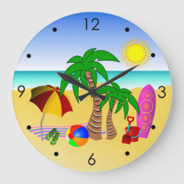 Beach Sun Sea Surf Blau Mittelgroße Maueruhren Große Wanduhr