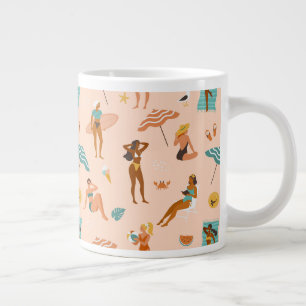 Beach Sunbader Pattern Jumbo-Tasse