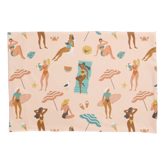Beach Sunbader Pattern Kissenbezug (Vorderseite-Links)