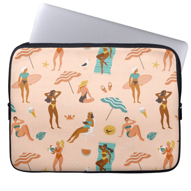 Beach Sunbader Pattern Laptopschutzhülle (Vorderseite)