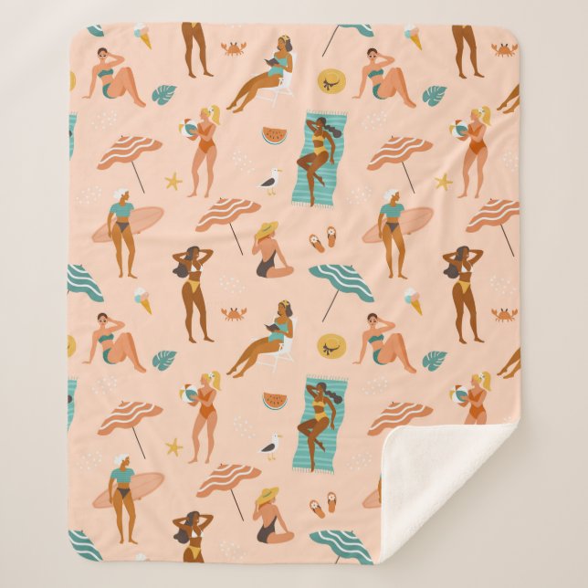 Beach Sunbader Pattern Sherpadecke (Vorderseite)