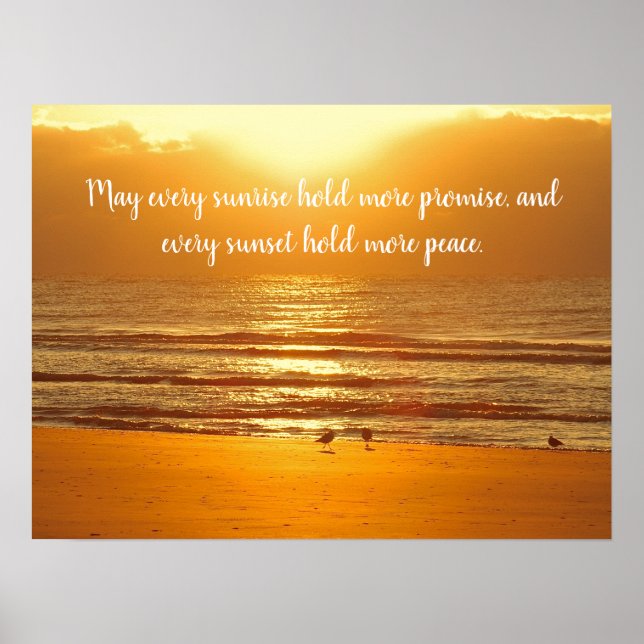 Beach Sunrise Peace Promise Poster (Vorne)