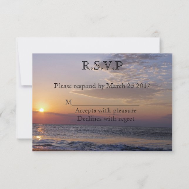 Beach Sunrise UAWG RSVP Karte (Vorderseite)