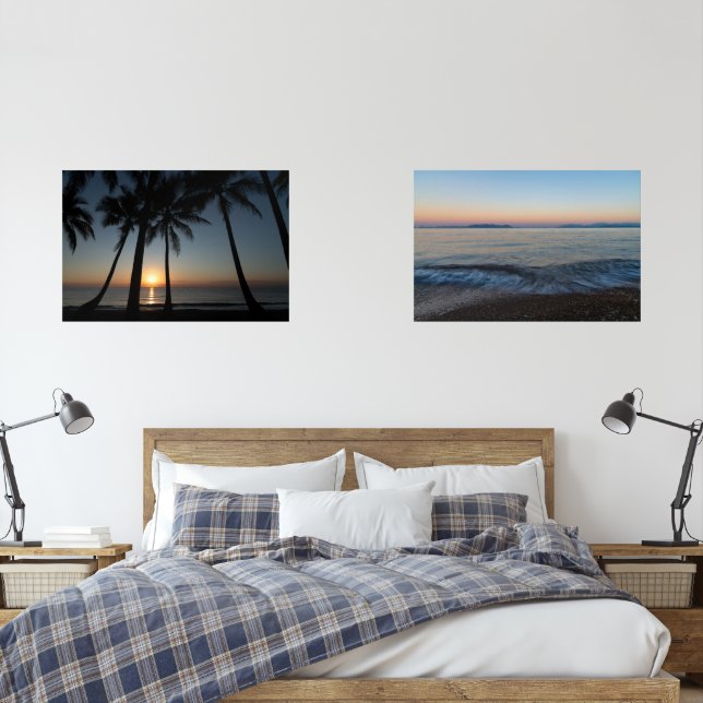 Beach Sunrise Wall Art – Set of Ocean Prints (Chambre à coucher)