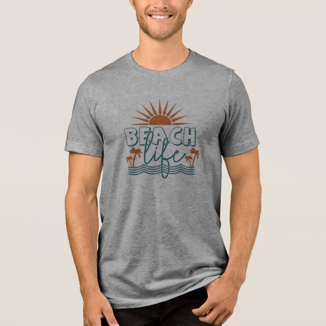 Beach Sunset Beach Life Typografie Tri-Blend Shirt (Vorderseite)