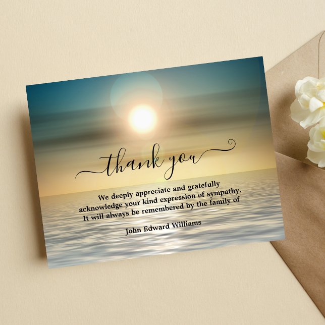Beach Sunset Beerdigung Bereavement Danke Karten (Beach Sympathy Thank You Card)