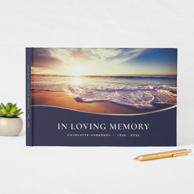 Beach Sunset Beerdigung Gästebuch (nSitu Display)